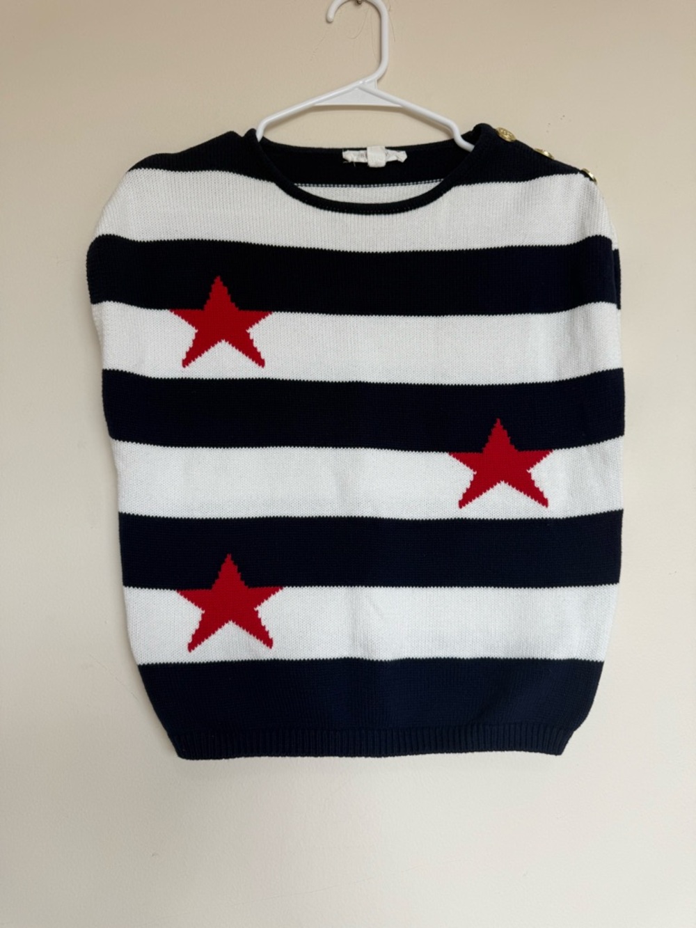 Brit. NY 4th of July Nautical Sleeveless Sweater Medium